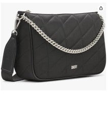 DKNY Bodhi Cadena Acolchada Nylon Mujer Bandolera Mediana Bolsa en Negro
