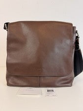 Bolso Bandolera Mensajero Coach Charles F72362 Cuero Marrón Nuevo con Etiquetas