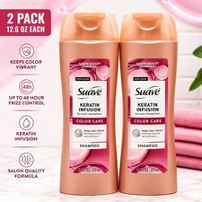 Champú Suave Keratin Infusion Color Care 12,6 OZ Paquete de 2 Cabello Tratamiento Color
