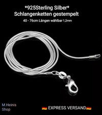 Cadenas de serpiente de plata de ley 925 40-76 cm 1,2 mm para mujer hombre nuevas niños