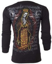 Camisa térmica para hombre Archaic by Affliction DEATH MARY calavera motociclista negra