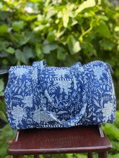 Bolsos Coach florales azules indios bolsos de lona acolchados bolsos para mujer bolsos de viaje EE. UU.