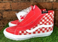 Nuevo tablero de ajedrez difuso rojo para hombre Vans Vault Concepts Collection OG Sk8-Hi LX 9,5