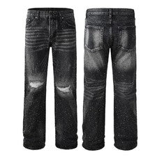 Pantalones Pop Para Hombre Carga Corte Bota Estilo Informal Llamaradas Campana Pantalones Negros Jeans 9319