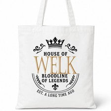 Bolso de Mano WELK Family Surname House Of White Algodón