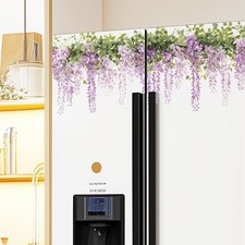 Pegatina de pared extraíble glicinia púrpura 3 piezas PVC impermeable para oficina en casa