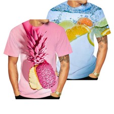 Moda Piña Fruta Patrón Mujer/Hombre Camiseta Estampado 3D Hombres Mujeres