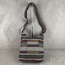 Bolso de Hombro Amore Cuero Boho Hobo Tejido Rayas Hippie Festival Nuevo con Etiquetas
