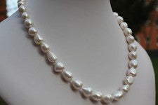 R11 46 cm perlas agua dulce joyería collar de perlas collar 11x14mm collar barroco