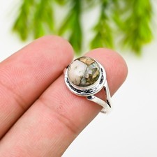 Anillo de plata esterlina 925 con piedras preciosas turquesa ópalo rosa hecho a mano joyería anillo regalo