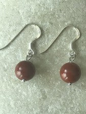 Pendientes de piedras preciosas de jaspe rojo - Bolsa de regalo de plata de ley 925 - Envío y devolución gratuitos