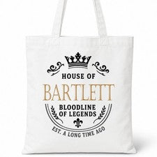 Bolso de Mano BARTLETT Family Surname House Of White Algodón