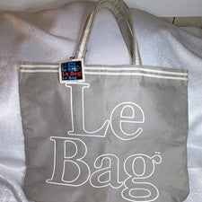 Bolso de hombro de lona gris claro Le Bag
