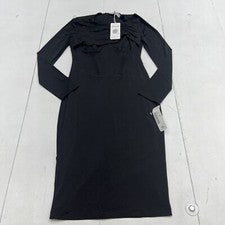 Vestido Etika Fashion negro caramelo ceñido al cuerpo manga larga para mujer grande nuevo