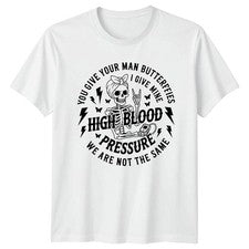 Camiseta You Give Your Man Butterflies I Give para mujer Skeleton Humor Rockabilly