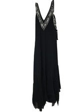 S.L. VESTIDO DE FIESTA MUJER FASHIONS NEGRO CORTE DIAGONAL Y CAPAS EMBELLECIDO 8