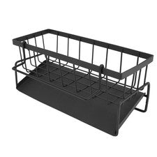 Cesta de drenaje de utensilios de cocina de acero al carbono negra