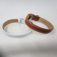 Paquete de 2 correas de reloj de repuesto de cuero marrón y blanco Ecclissi
