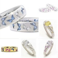 Anillo Banda Regalo Mujer Joyería Talla 5-11 Mariposa Plata 925 Boda