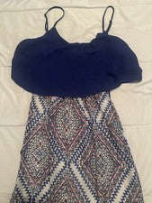 Vestido de verano de moda para mujer S azul (1d)