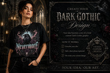 Camiseta Gráfica Gótica Personalizada Personalizada Moda Alternativa Camisa Oscura Regalo