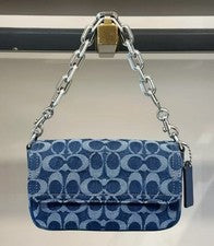 Bolso Bandolera Coach Charter con Solapa 18 In Signature Denim CAM30 NUEVO CON ETIQUETAS