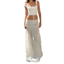 2026 Nuevo Moda Para Mujer Vestido Largo Encaje Dobladillo Correa Cintura Baja Vestido Primavera Dr