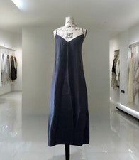Vestido para mujer ZARA negro largo cuello en V sin mangas ajustables correas finas talla M