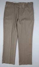 Pantalones Alexander Julian Para Hombre 40x32 Tostado Caqui Frente Plano Estilo B217401 Nuevos con Etiquetas $60.00