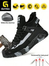 Botas de seguridad impermeables punta de acero zapatos de trabajo para hombre calzado protector duradero