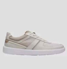 Clarks Cambro Race Para Hombres Reino Unido 7 G Blanco Combinado Cuero Con Cordones Entrenadores Zapatos
