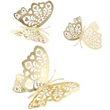 Calcomanía de pared creativa 3D para decoración de pared de mariposas 12 un.