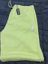 Pantalones deportivos Kangol de vellón verde para hombre, talla grande