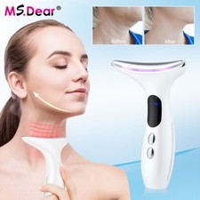 Dispositivo de belleza facial lifting cuello 3 colores LED reduce arrugas y doble mentón