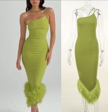 Moda Fiesta Dama de honor Vestido de un solo hombro Cola de pescado Sexy Sin espalda talla L