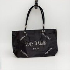 Bolso de Mano Cote D’AZUR Riviera Francesa Negro Nylon L NUEVO