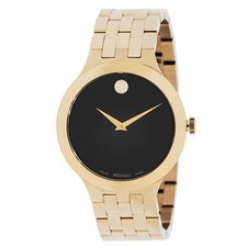 Reloj de cuarzo Movado 0607417 Veturi con esfera negra para hombre