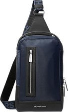 Bolso bandolera Michael Kors línea A con logotipo azul marino