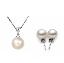 Impresionantes pendientes de cadena con colgante de perlas de plata de ley 925 para mujer