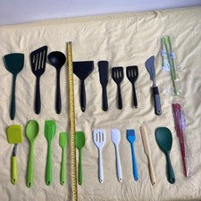Lote de 22 utensilios de cocina de silicona juego de espátulas giradores cucharones cucharas raspadores