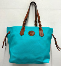 NUEVO Bolso Shopper Dooney & Bourke Nylon Trenzado Doble Asas IN437 Azul Teal AQ