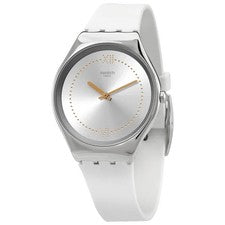 Nuevo reloj para mujer Swatch SYXS108 Skindoree esfera plateada 38 mm