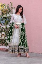 Neues indisches exklusives Dupatta-Kleid aus Georgette-Imitat mit Unterteil u...