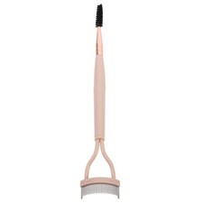 Peine de pestañas doble con mango de acero inoxidable y plástico y cepillo para cejas para belleza