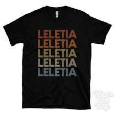 CAMISETA LELETIA ESTILO RETRO REPETIDO Hombre y Mujer Novedad Genial Nombre Regalo