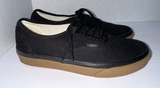 Zapatos de skate VANS auténticos 12 oz de lona negros/gomas para hombre 7 mujeres 8,5