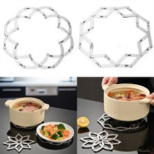 Soporte compacto de acero inoxidable Hot Pot tamaño ajustable para fácil almacenamiento