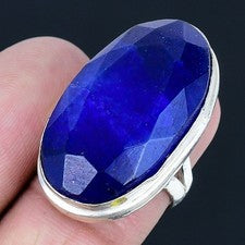 Anillo de joyería de plata esterlina 925 hecho a mano con piedras preciosas d...