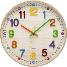 ACCSHINE Kinder Wanduhr Ohne Tickgeräusche Lernuhr 30Cm 3D Bunt Zahlen Modern Qu