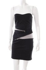 Vestido bandeau mínimo vestido de verano elegante negro gris mujer talla 34